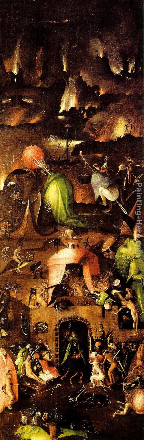Last Judgement, right wing of the triptych painting - Hieronymus Bosch Last Judgement, right wing of the triptych art painting